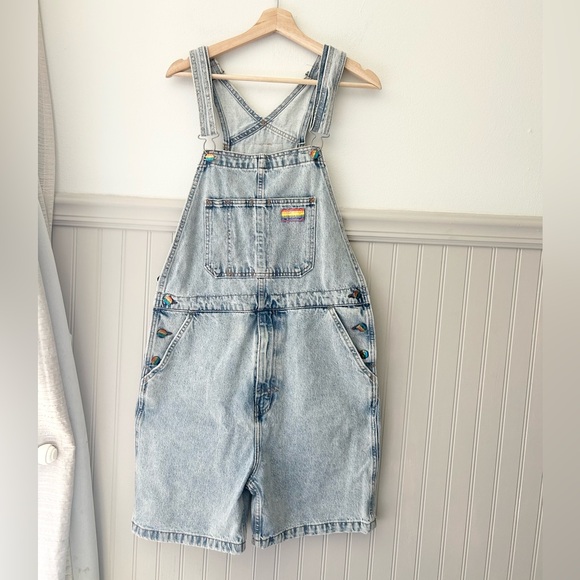 Levi's Denim - Rare Levi’s Pride Liberation Denim Short Overalls Medium Rainbow Patch